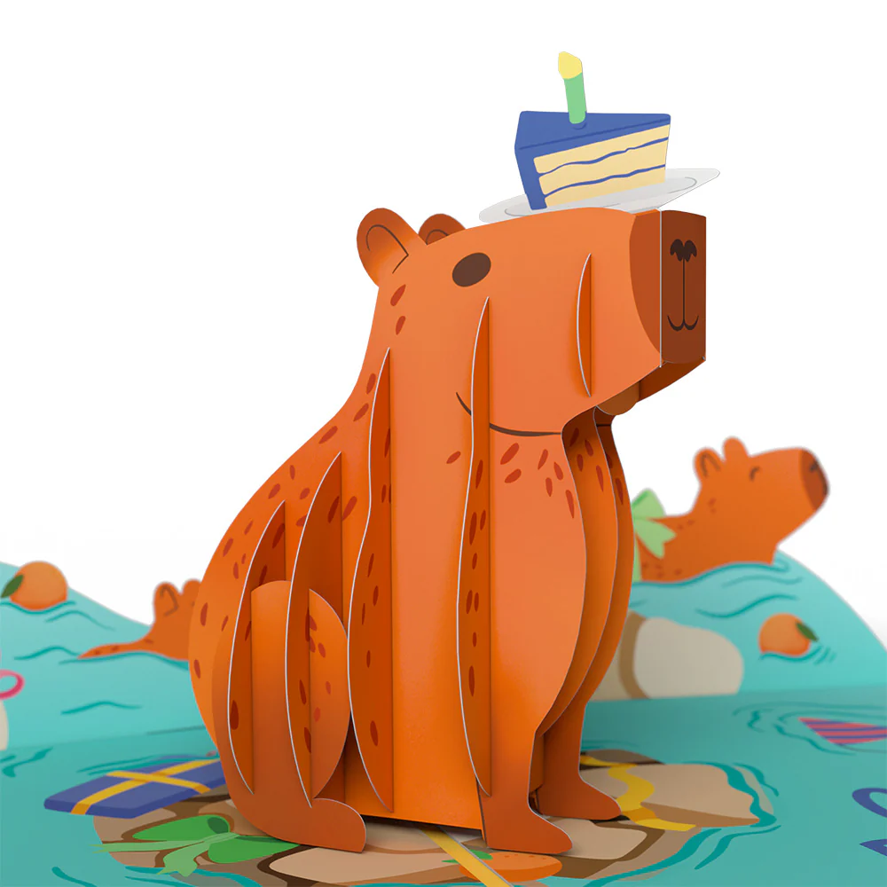 Capybara Birthday Pop-Up Card - Image 2