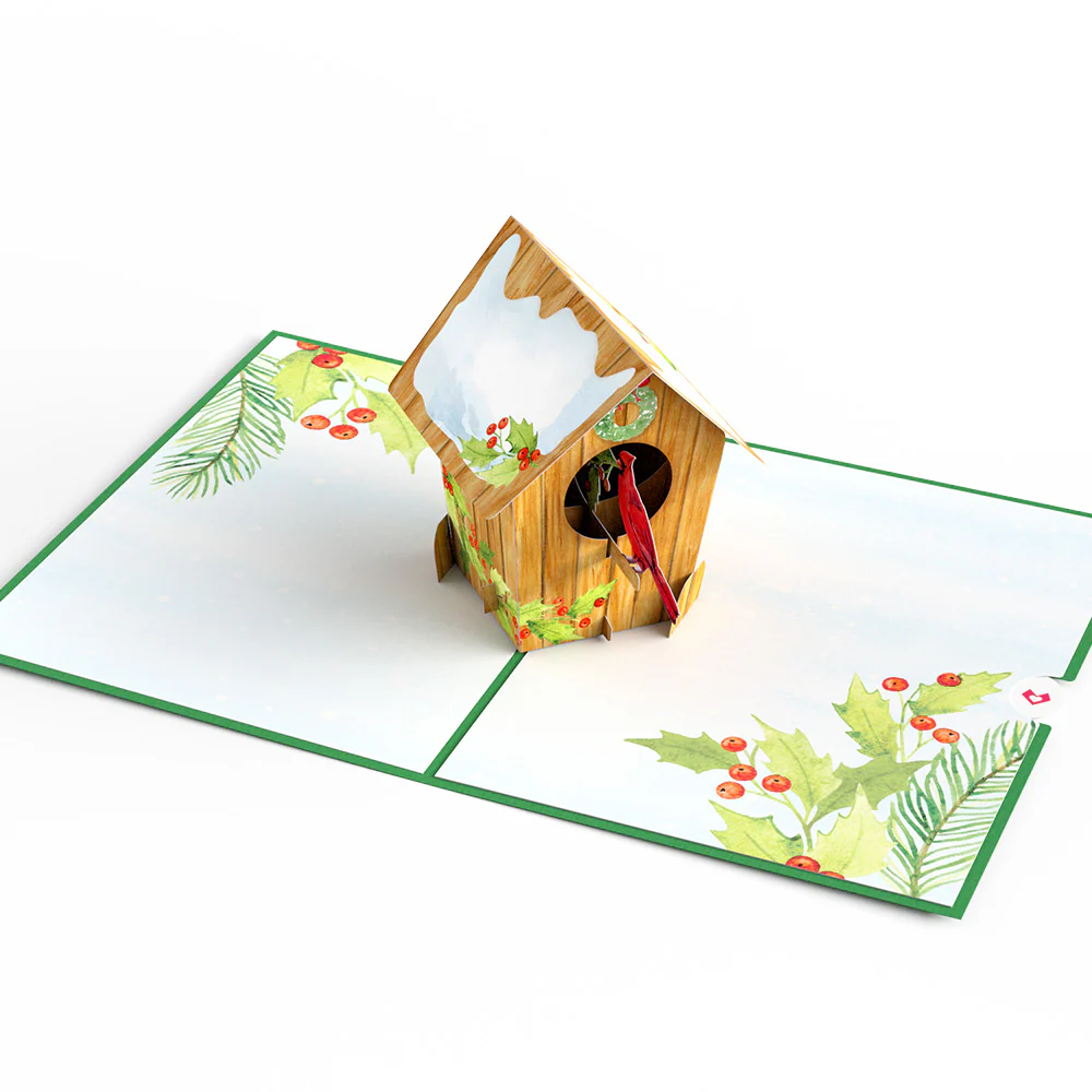 Cardinal Birdhouse Pop-Up Card - Image 3