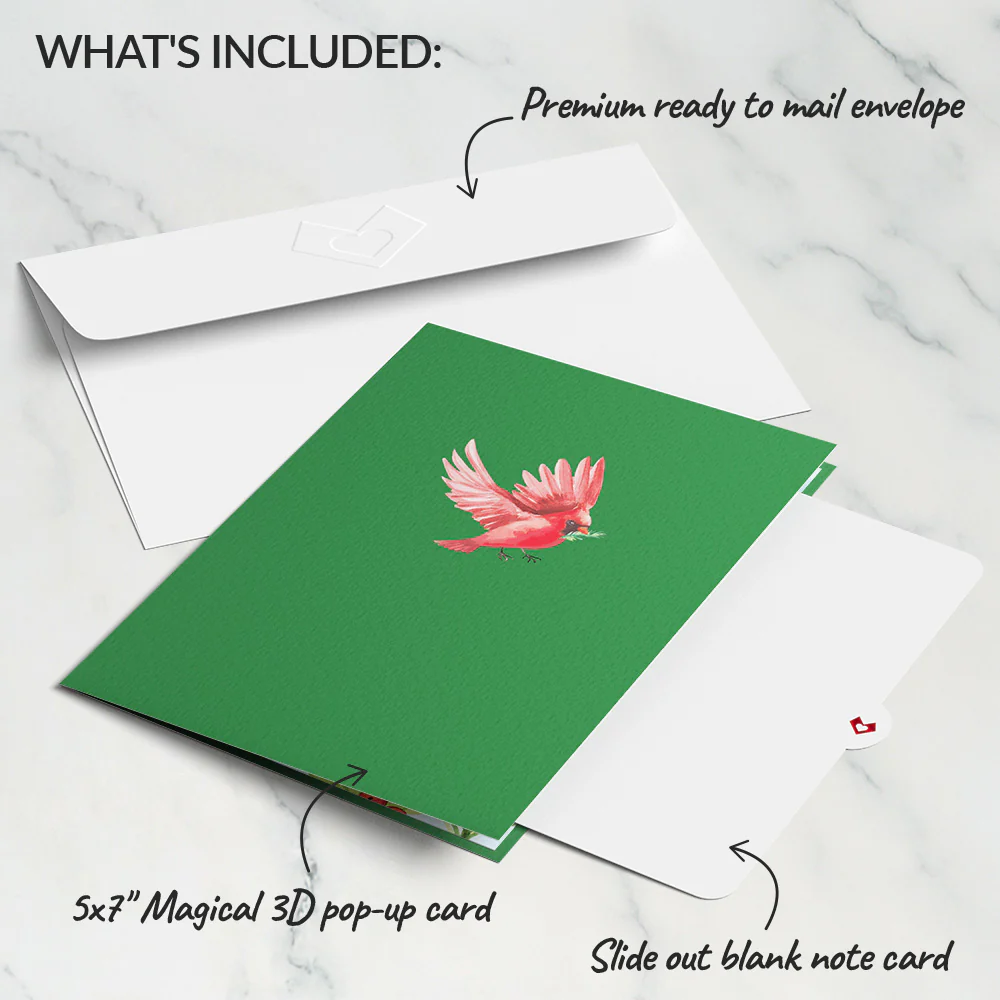 Cardinal Birdhouse Pop-Up Card - Image 5