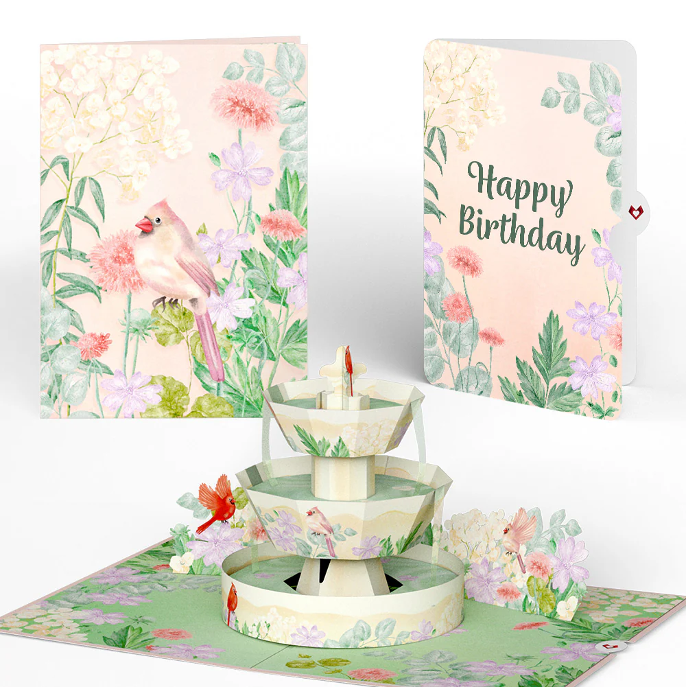 Cardinals in the Garden Birthday Pop-Up Card and Sentiment Set