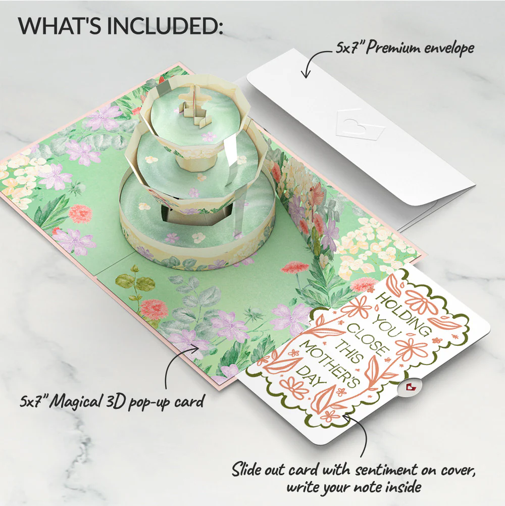Cardinals in the Garden Mother’s Day Pop-Up Card and Vintage Blossom Sentiment Set for Mom - Image 2
