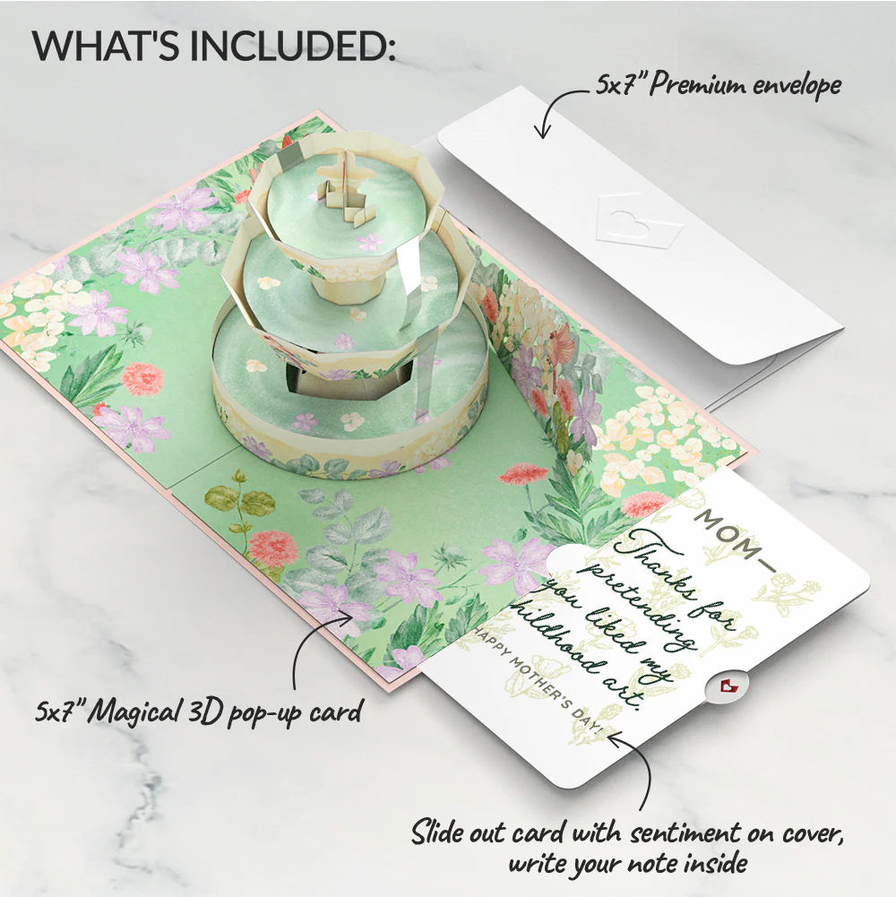 Cardinals in the Garden Mother’s Day Pop-Up Card and Vintage Wildflower Sketch Sentiment Set for Mom - Image 2