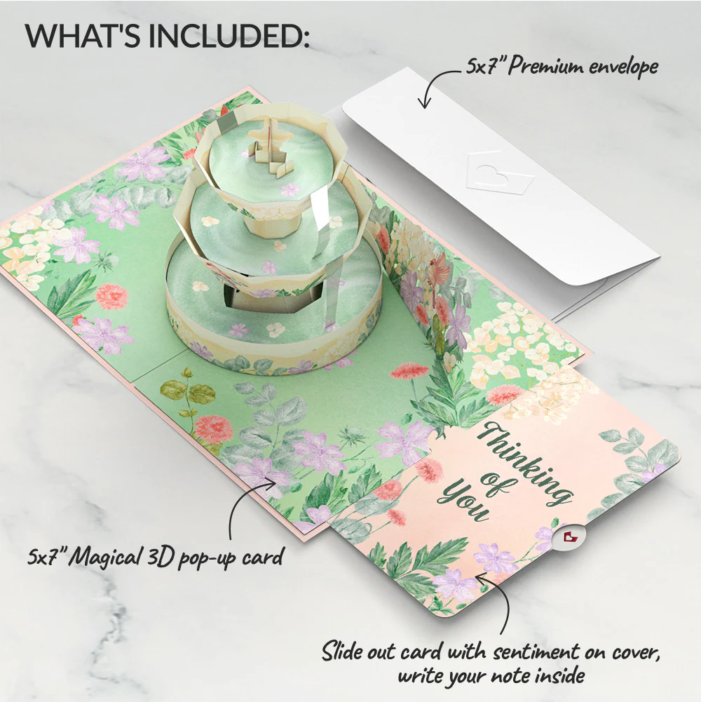 Cardinals in the Garden Thinking of You Pop-Up Card and Sentiment Set - Image 2