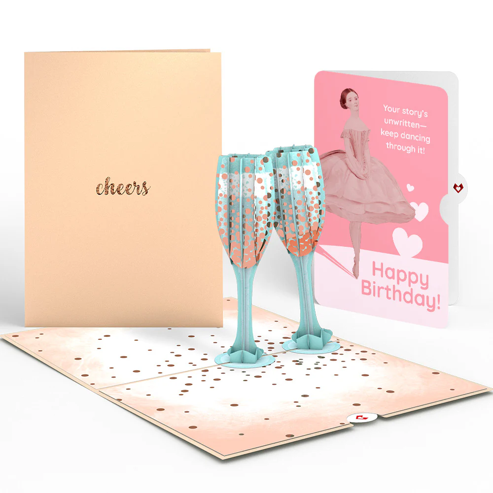 Champagne Toast Birthday Pop-Up Card and Dancing Through Life Sentiment Set