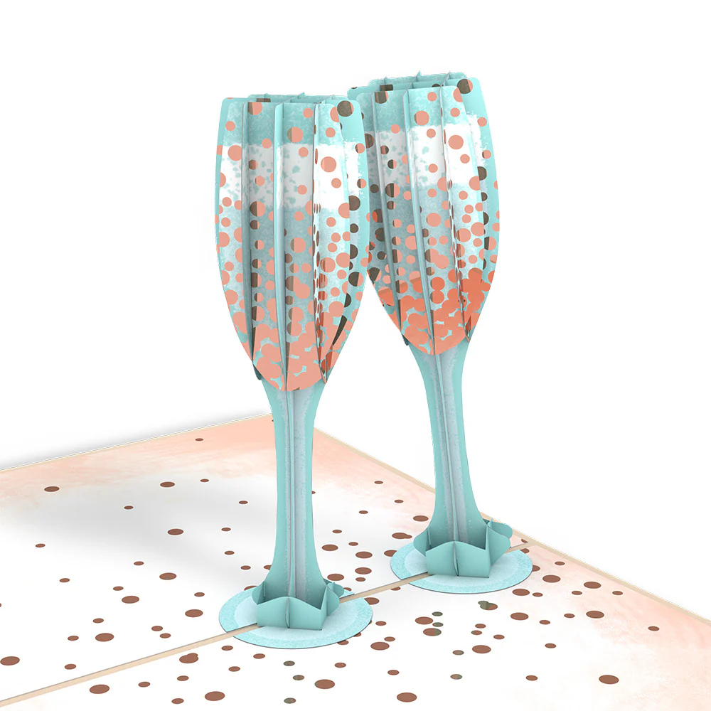 Champagne Toast Birthday Pop-Up Card and Happy Hamster Sentiment Set - Image 3