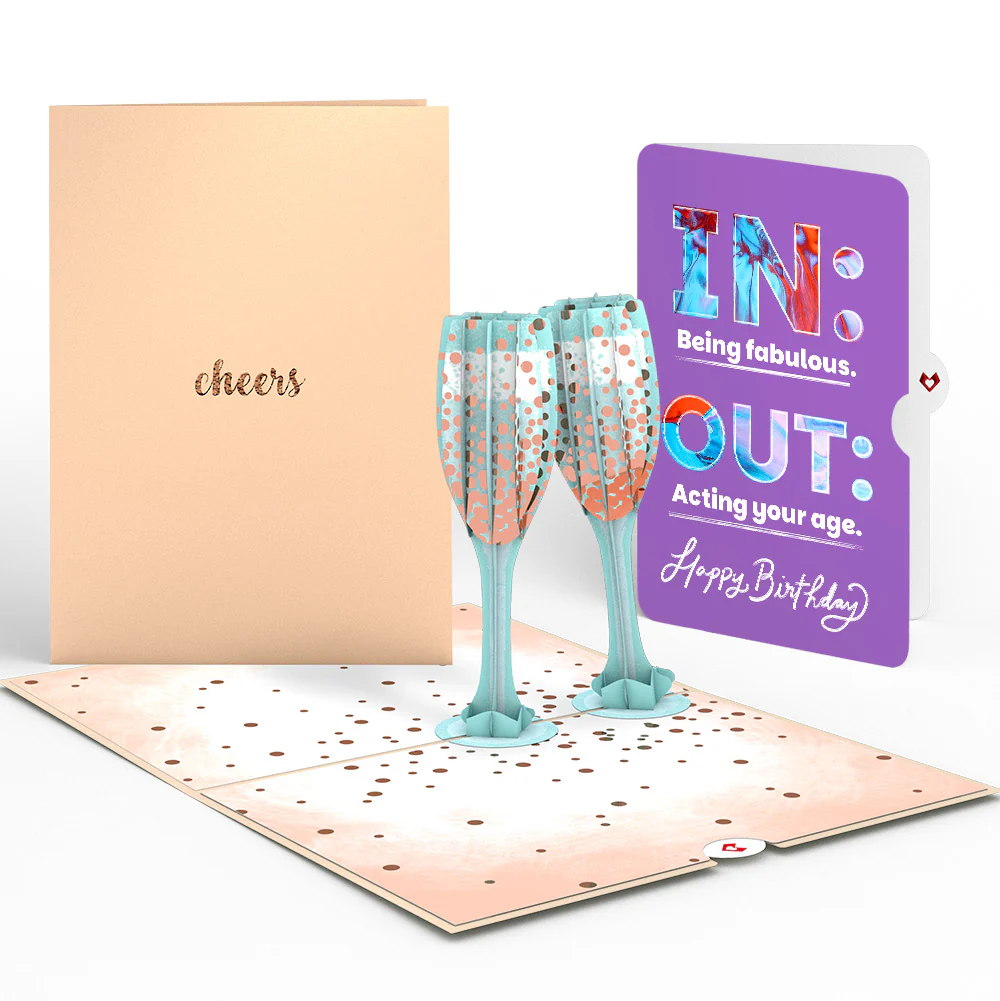 Champagne Toast Birthday Pop-Up Card and IN & OUT Sentiment Set