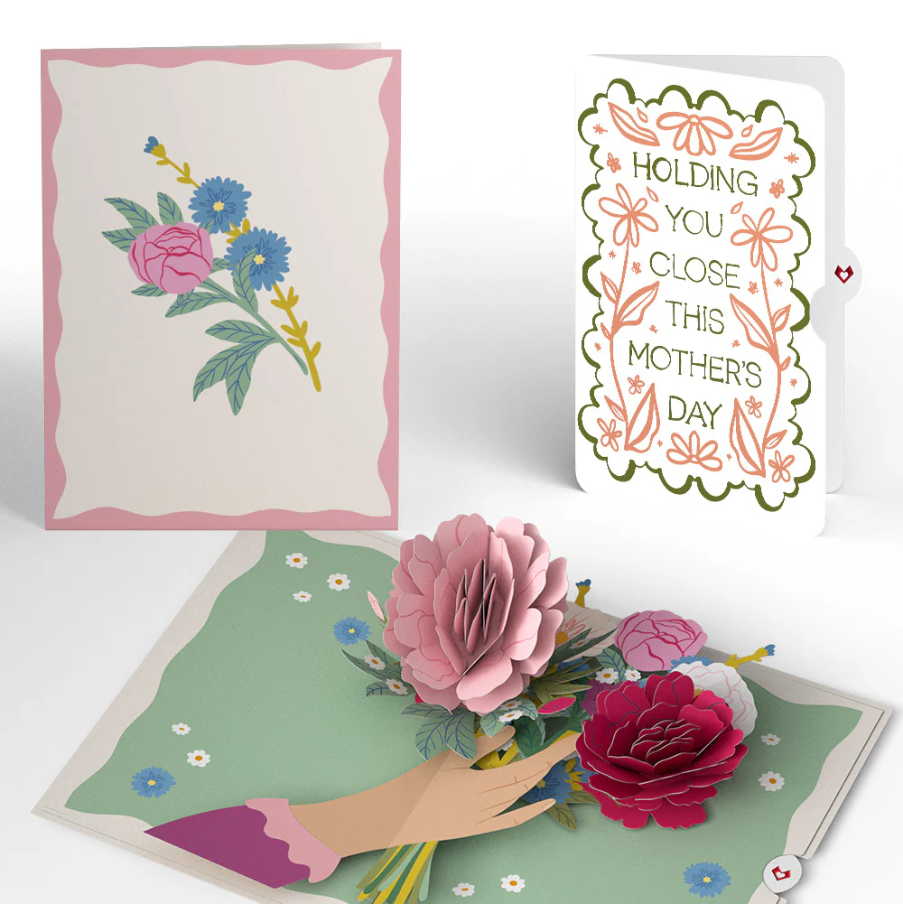 Charming Flower Bunch Mother’s Day Pop-Up Card and Vintage Blossom Sentiment Set for Mom