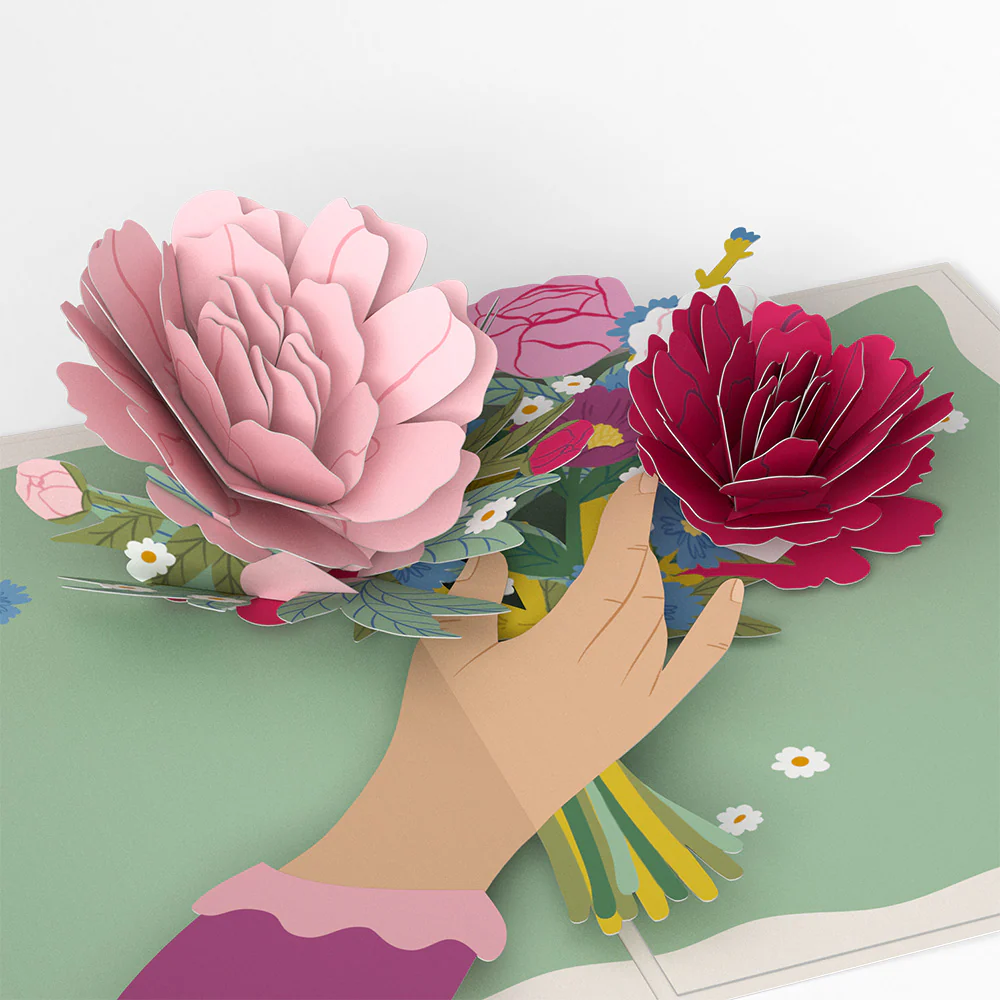 Charming Flower Bunch Pop-Up Card - Image 2