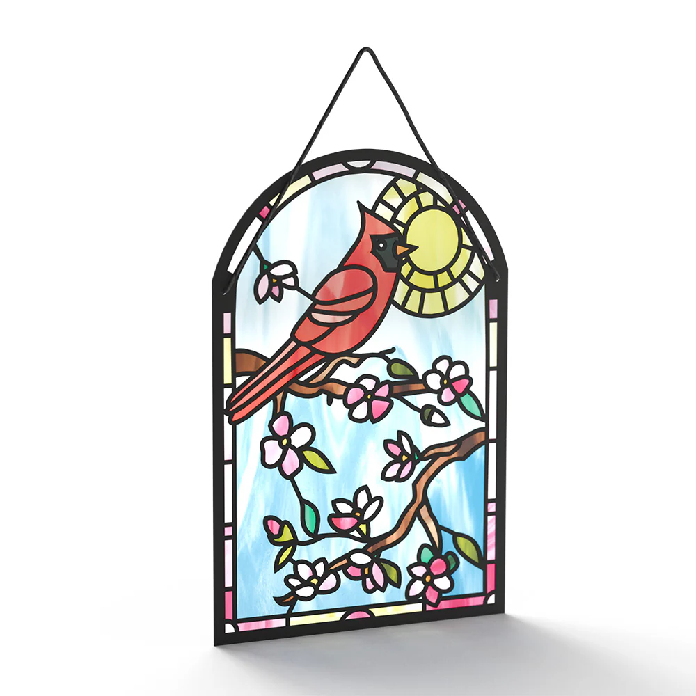 Cheerful Cardinal Suncatcher Card - Image 3