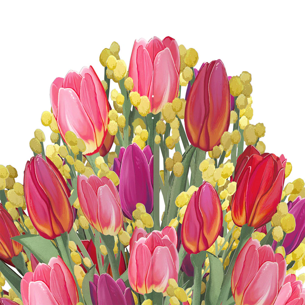 Cheerful Tulips Birthday Bouquet and Happy Hamster Sentiment Set - Image 3