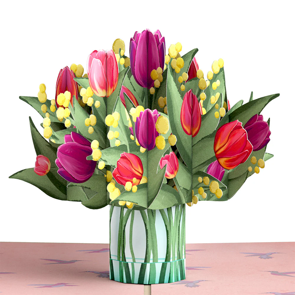 Cheerful Tulips Birthday Pop-Up Card and Epic Reel Sentiment Set - Image 3