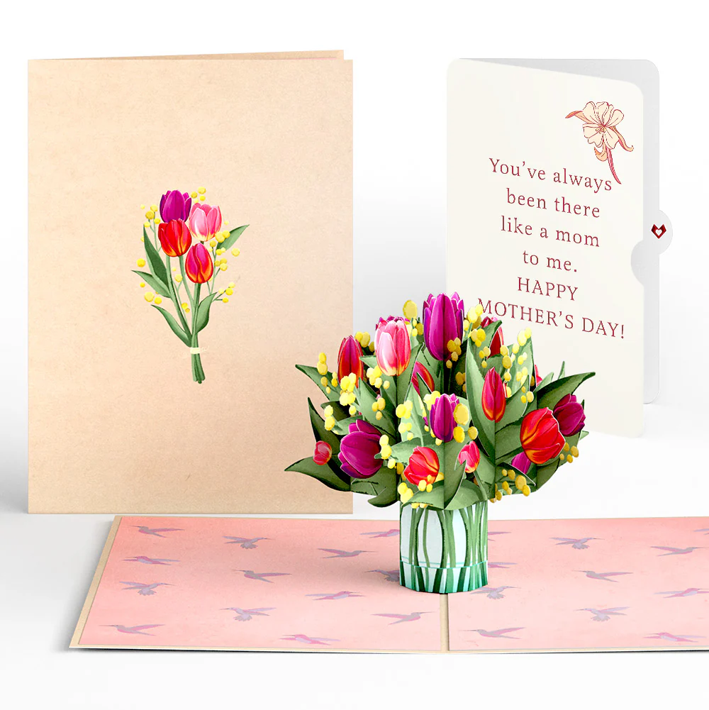 Cheerful Tulips Mother's Day Pop-Up Card and Like A Mom To Me Sentiment Set
