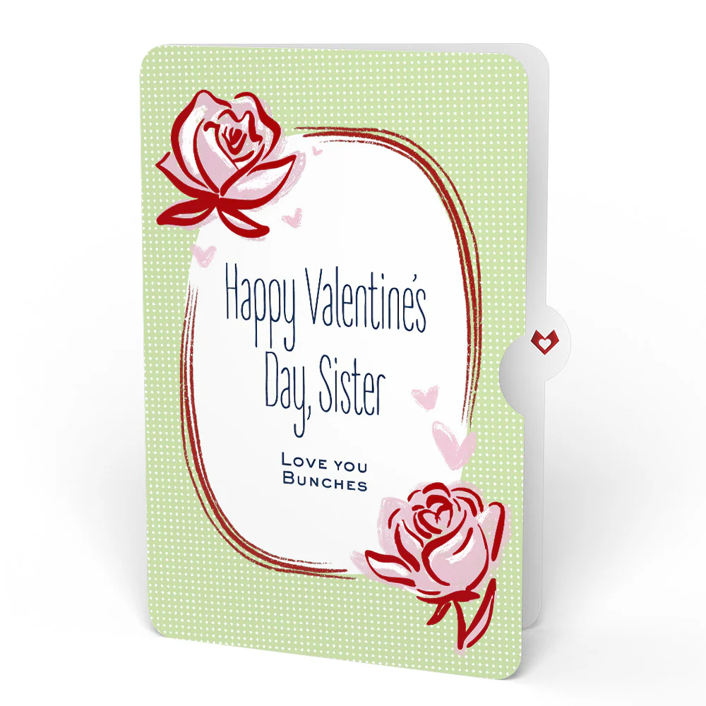 Cheerful Tulips Valentine Bouquet and Sweet Rose Sentiment Set for Sister - Image 4