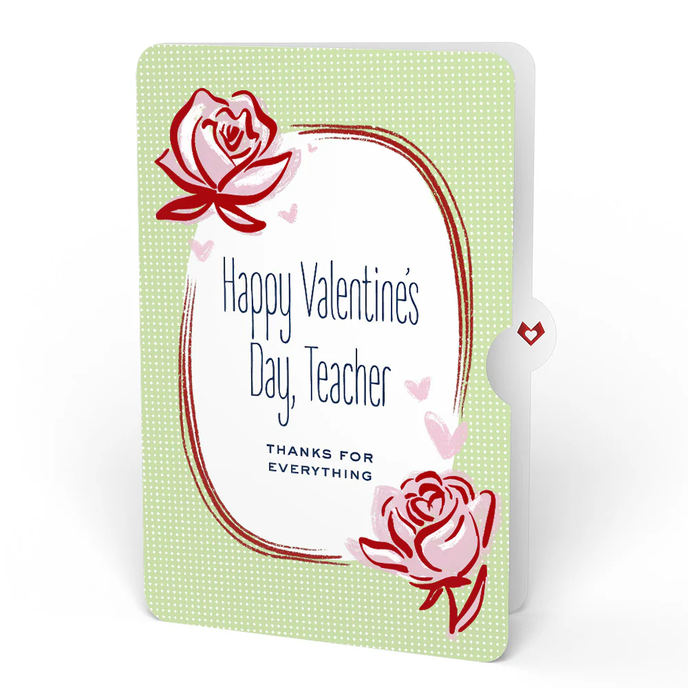 Cheerful Tulips Valentine Bouquet and Sweet Rose Sentiment Set for Teacher - Image 4
