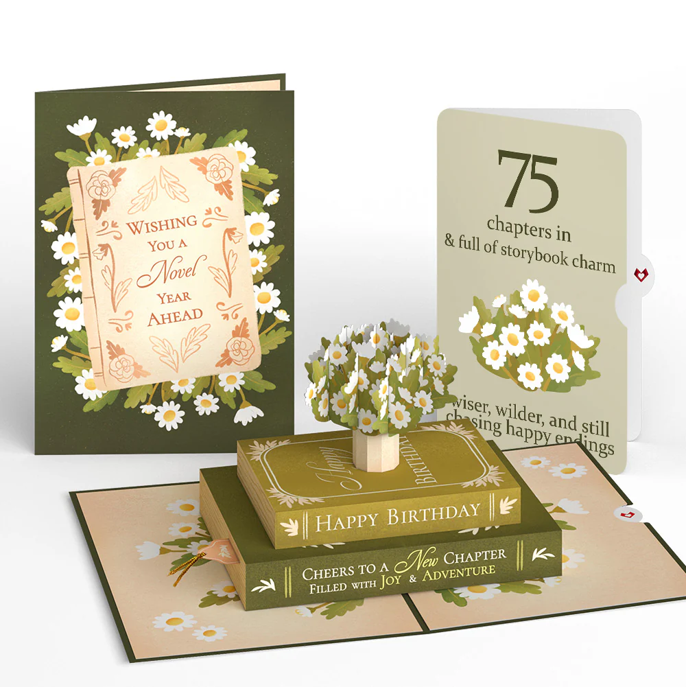 Cheers to a New Chapter 75th Birthday Pop-Up Card and Sentiment Set