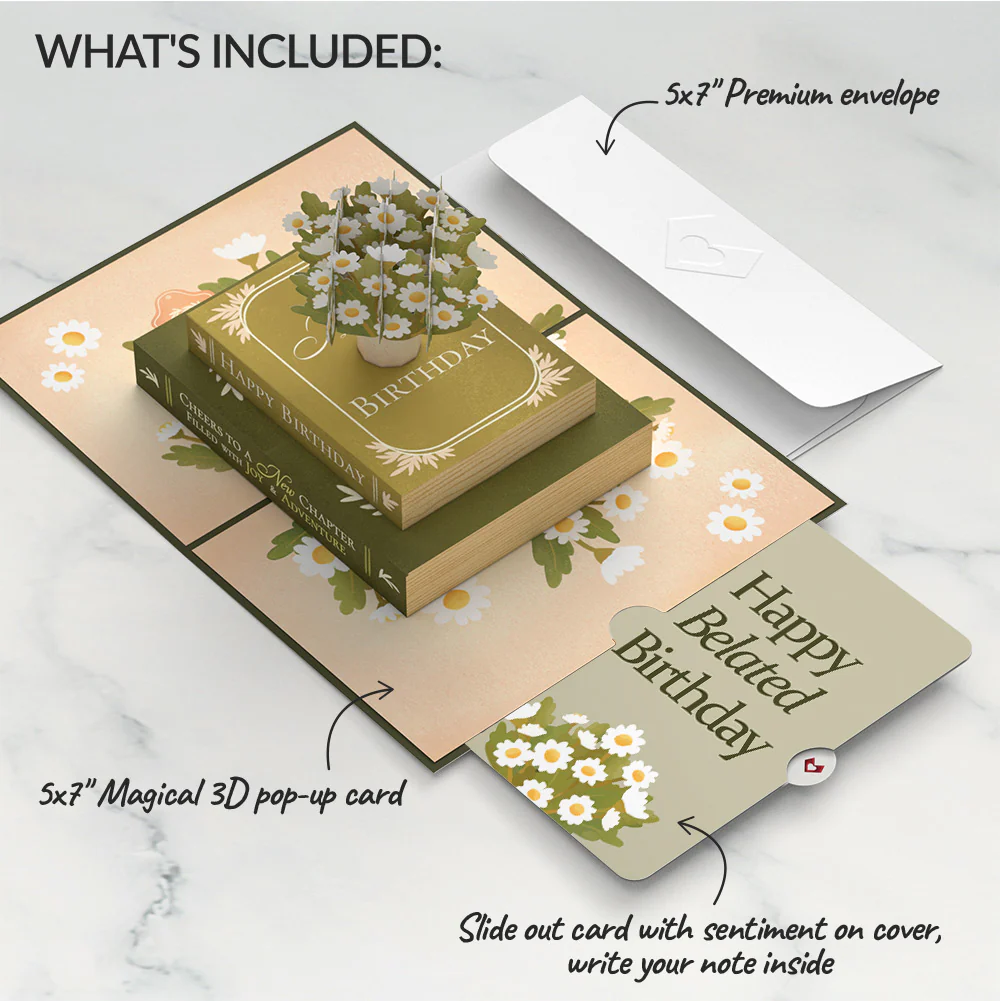 Cheers to a New Chapter Belated Birthday Pop-Up Card and Sentiment Set - Image 2