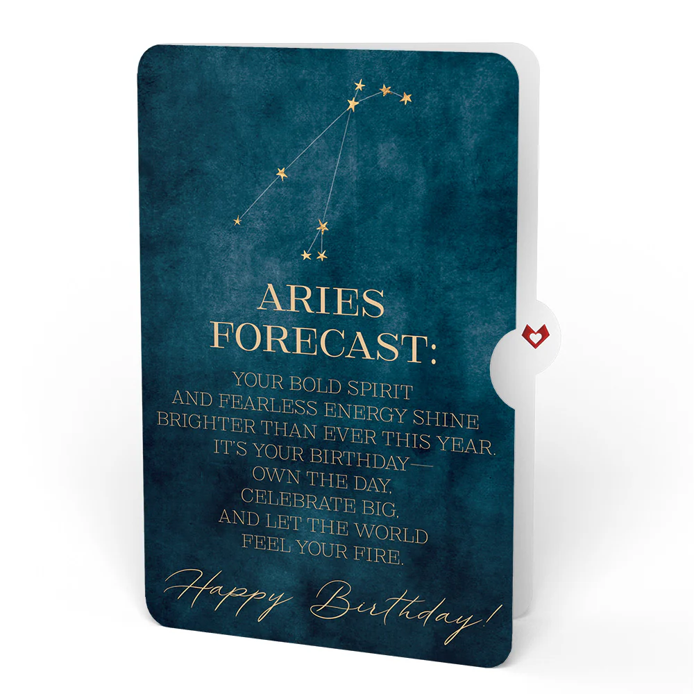 Cherry Blossom Birthday Pop-Up Card and Aries Zodiac Sentiment Set - Image 4