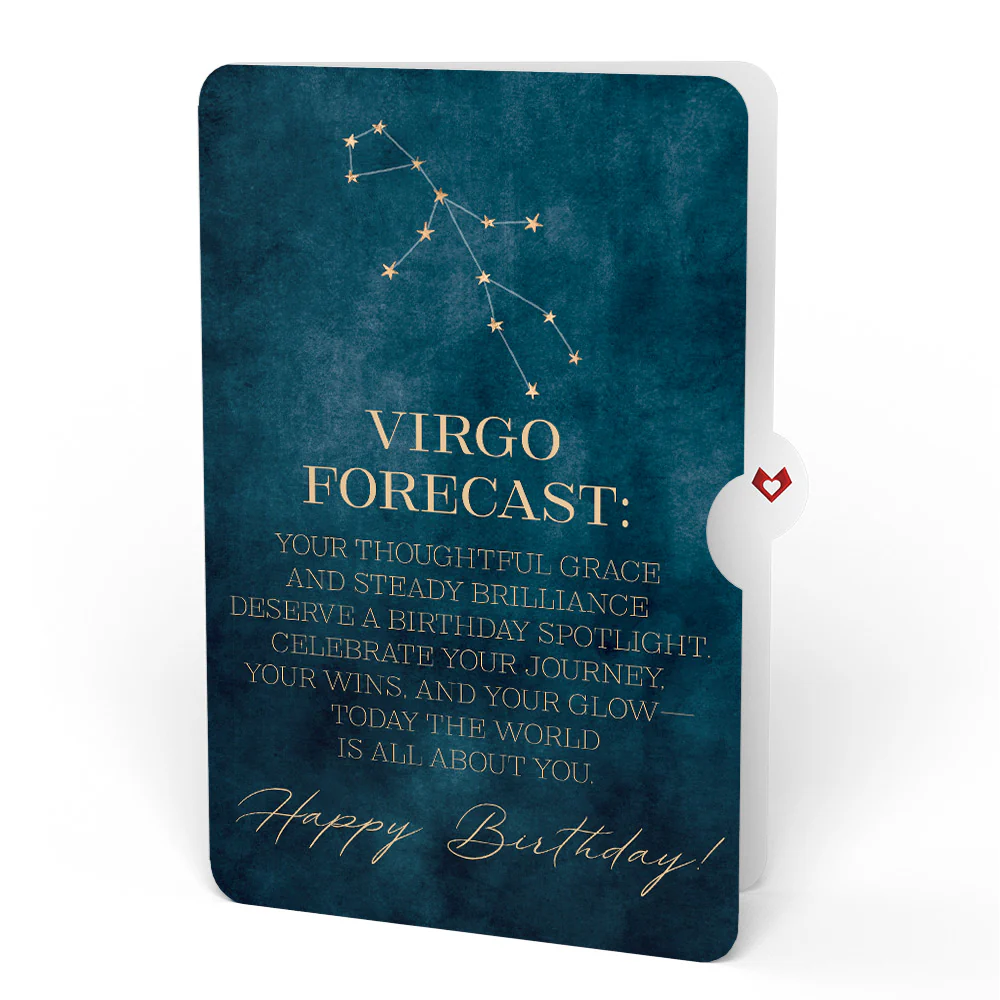 Cherry Blossom Birthday Pop-Up Card and Virgo Zodiac Sentiment Set - Image 4