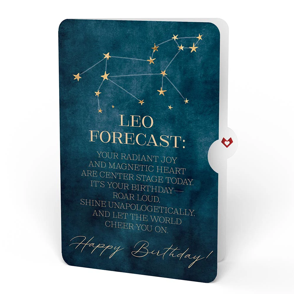 Cherry Blossom Birthday Bouquet and Leo Zodiac Sentiment Set - Image 4