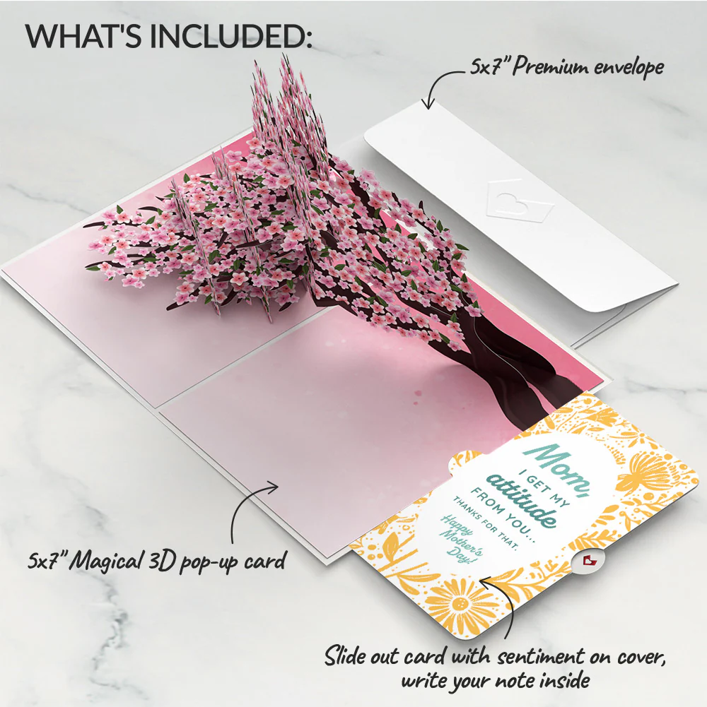 Cherry Blossom Branches in Bloom Mother’s Day Pop-Up Card and Sunny Bloom Sentiment Set for Mom - Image 2
