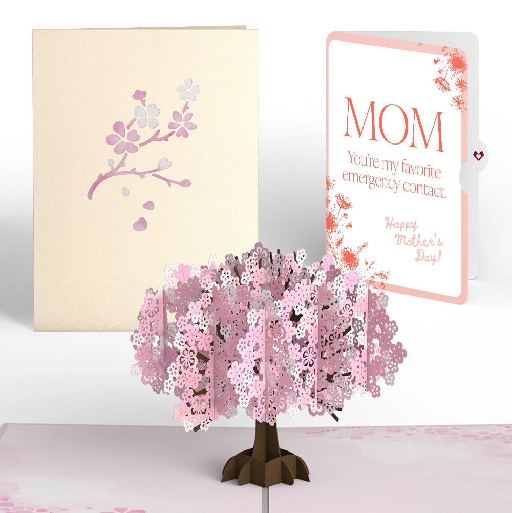 Cherry Blossom Mother’s Day Pop-Up Card and Sentiment Set for Mom