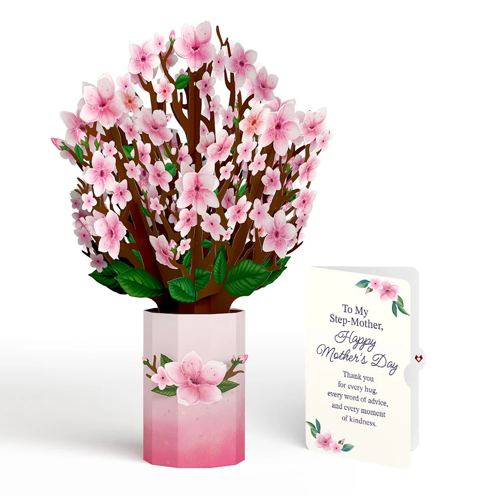 Cherry Blossom Mother's Day Bouquet and Sentiment Set for Step-Mother