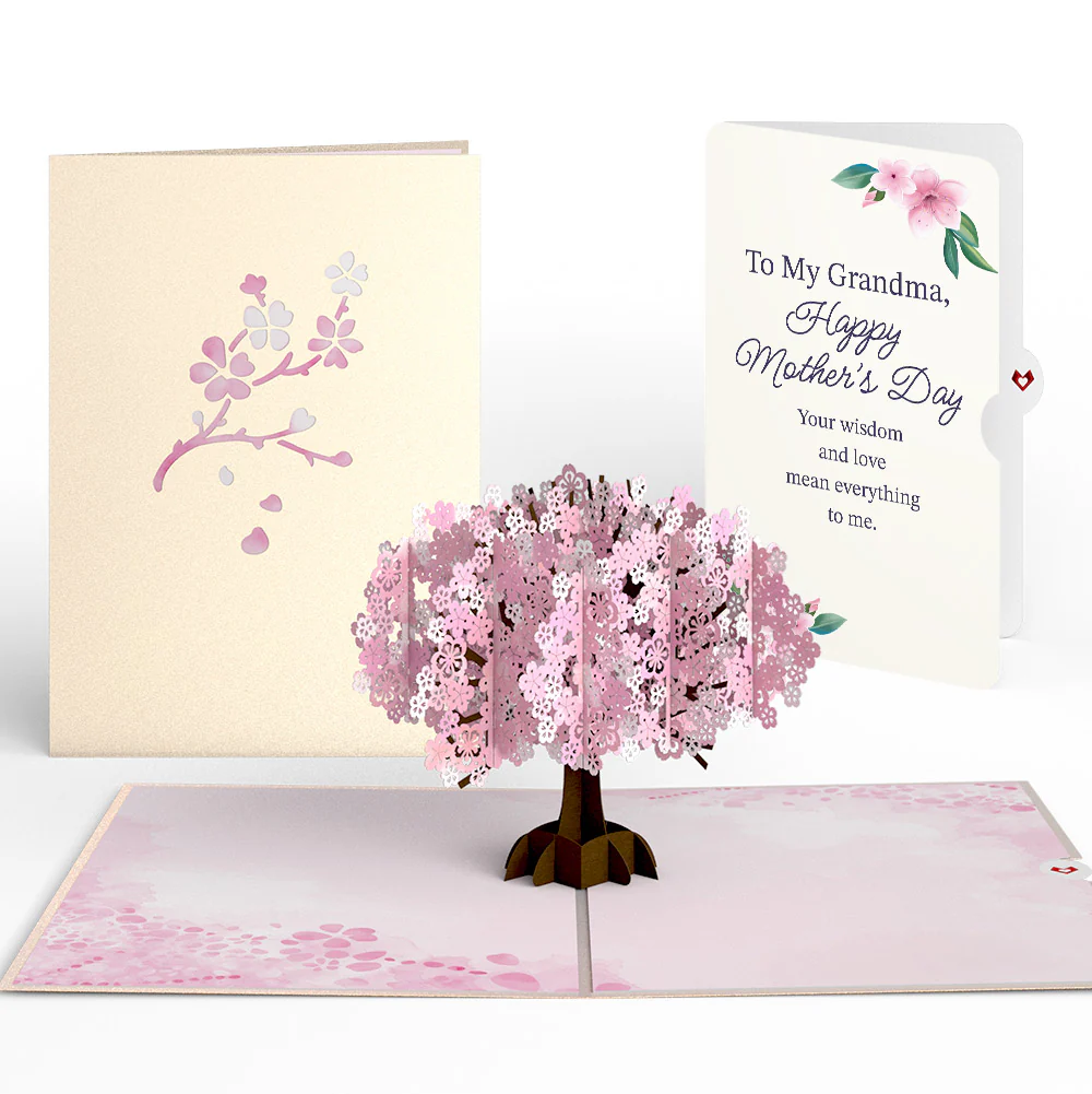 Cherry Blossom Mother's Day Pop-Up Card and Sentiment Set for Grandma