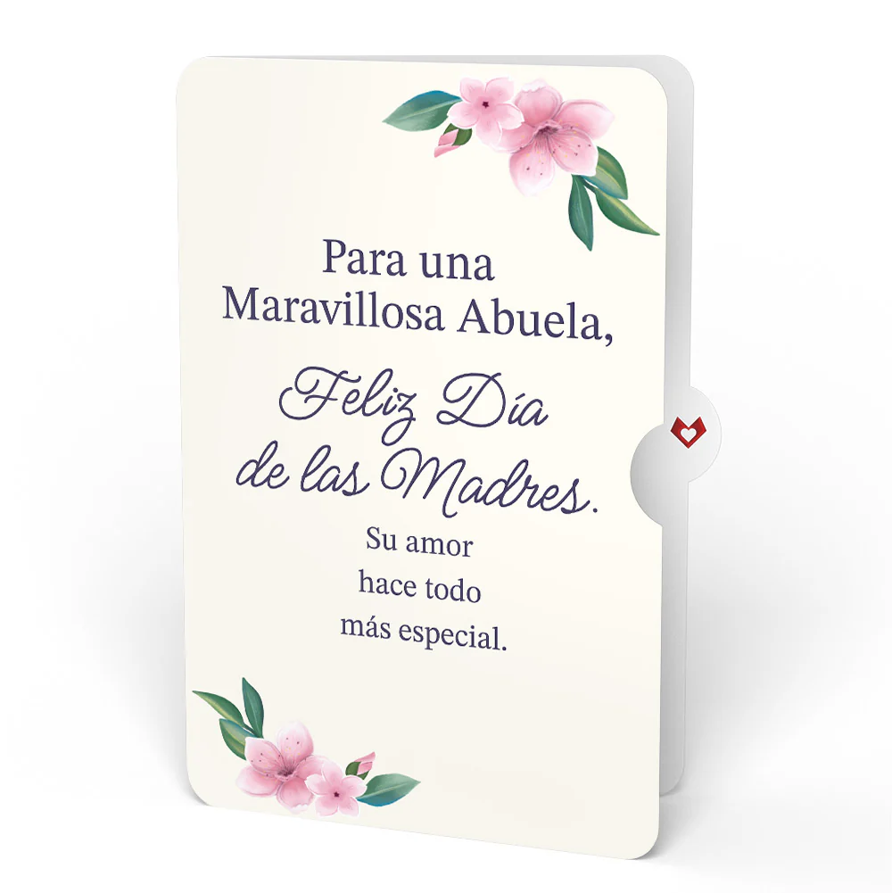 Cherry Blossom Mother's Day Pop-Up Card and Sentiment Set for Spanish Grandmother - Image 4