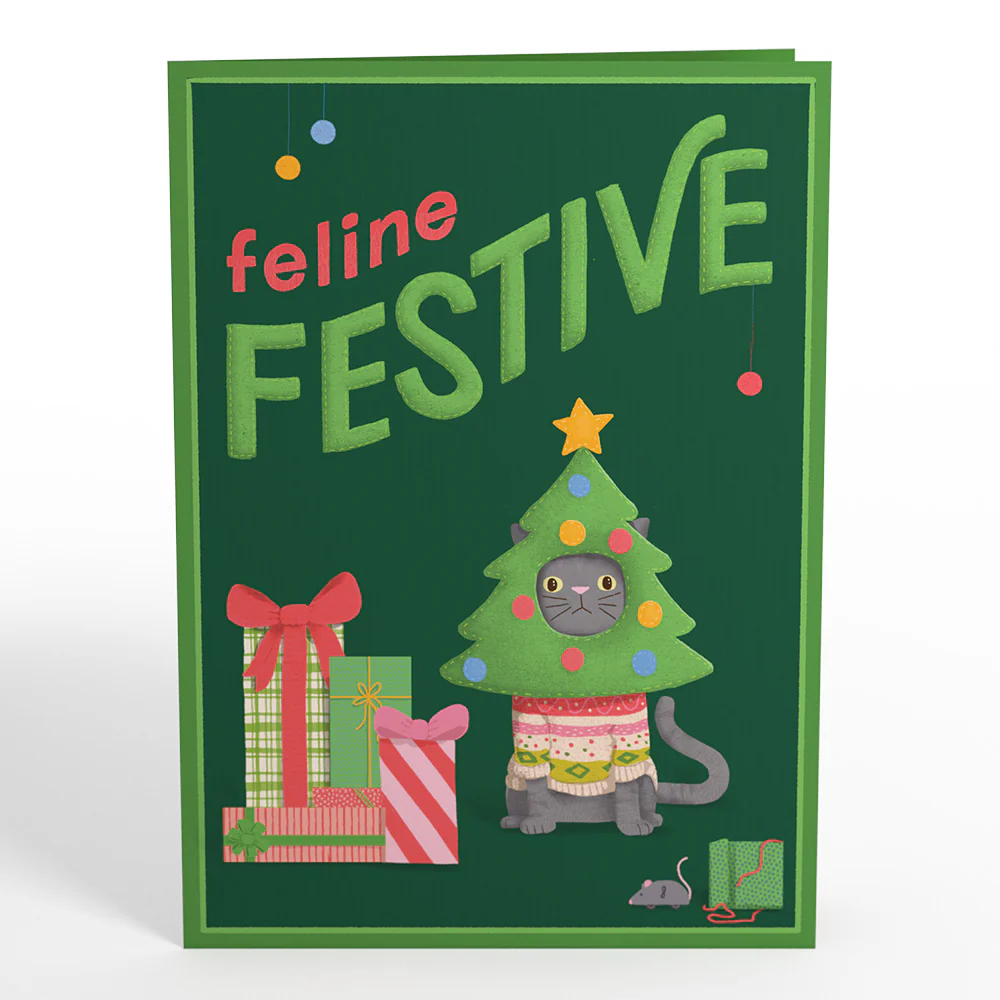 Christmas Cat Stockings Pop-Up Card - Image 4