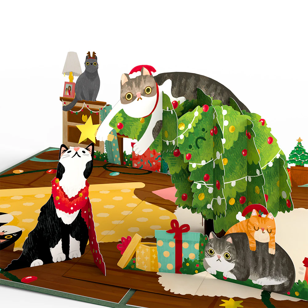 Christmas Cats Pop-Up Card - Image 2