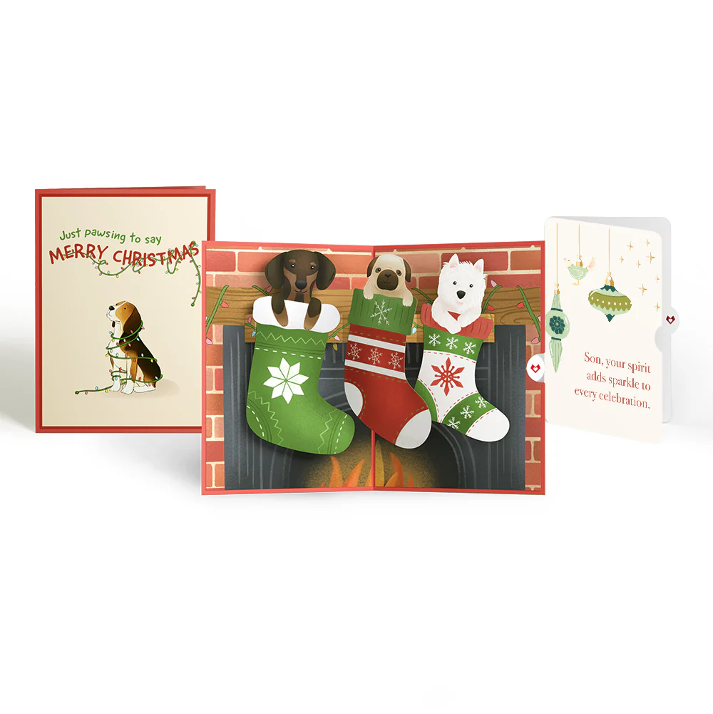 Christmas Dog Stockings Pop-Up Card and Sentiment Set for Son