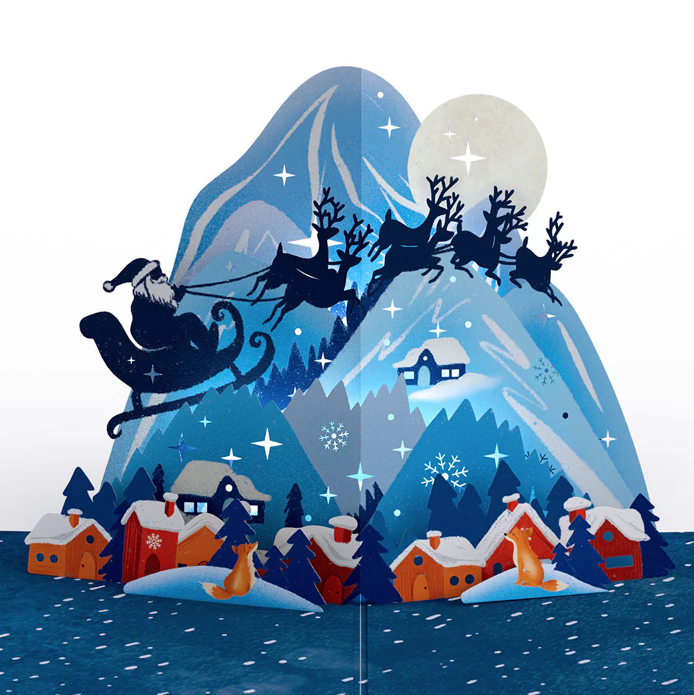 Christmas Eve Sleigh Ride Music and Lights Pop-Up Card and Sentiment Set for Baby - Image 3