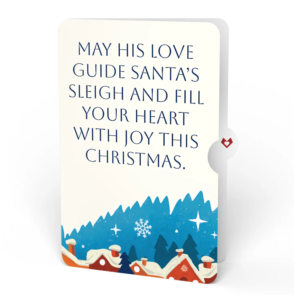 Christmas Eve Sleigh Ride Music and Lights Pop-Up Card and Snow Village Guiding Love Sentiment Set - Image 4