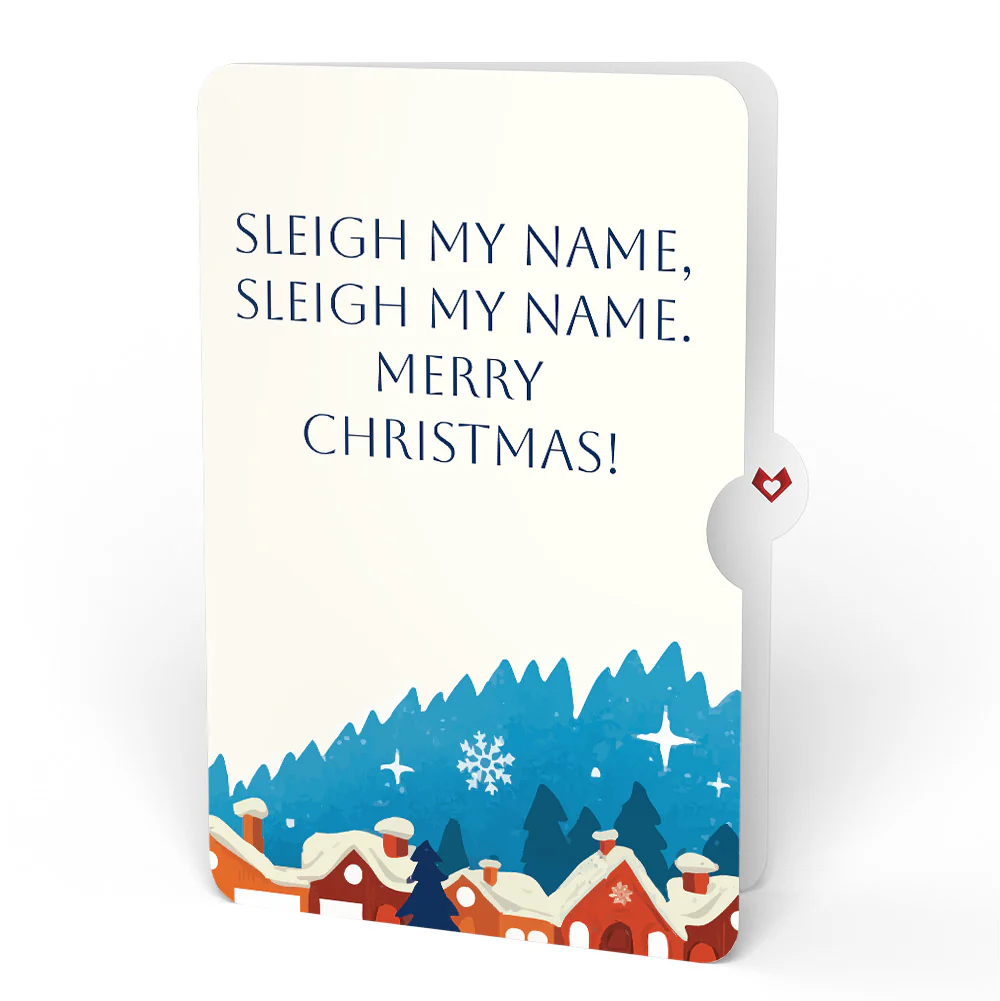 Christmas Eve Sleigh Ride Music and Lights Pop-Up Card and Snow Village Sentiment Set - Image 4