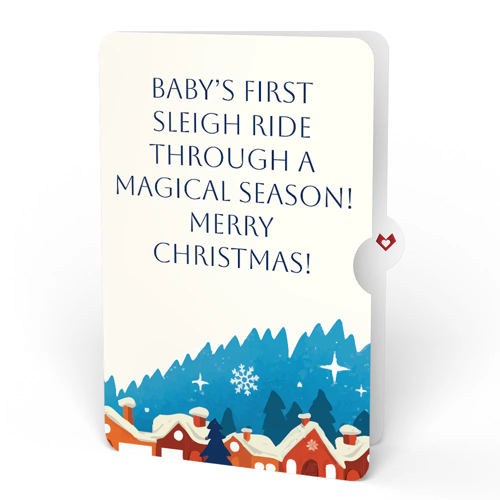 Christmas Eve Sleigh Ride Music and Lights Pop-Up Card and Snow Village Sentiment Set for Baby - Image 4