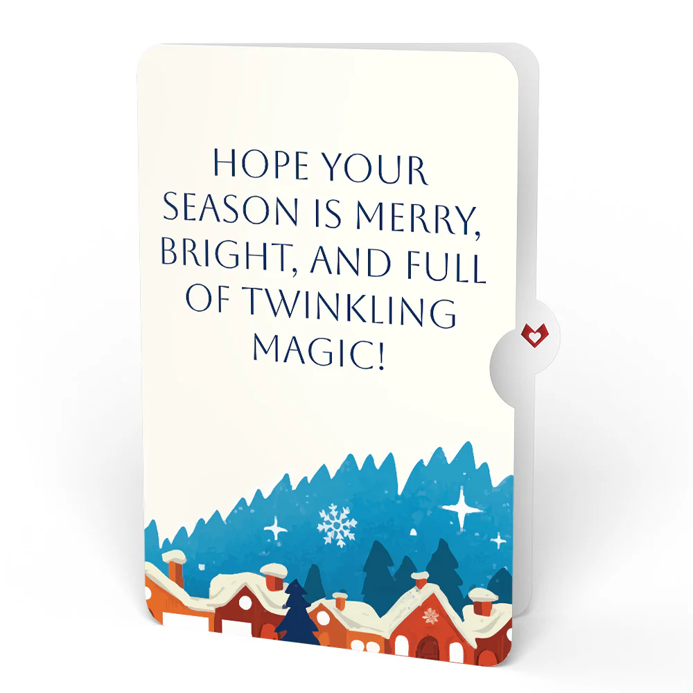 Christmas Eve Sleigh Ride Music and Lights Pop-Up Card and Snow Village Twinkling Magic Sentiment Set - Image 4