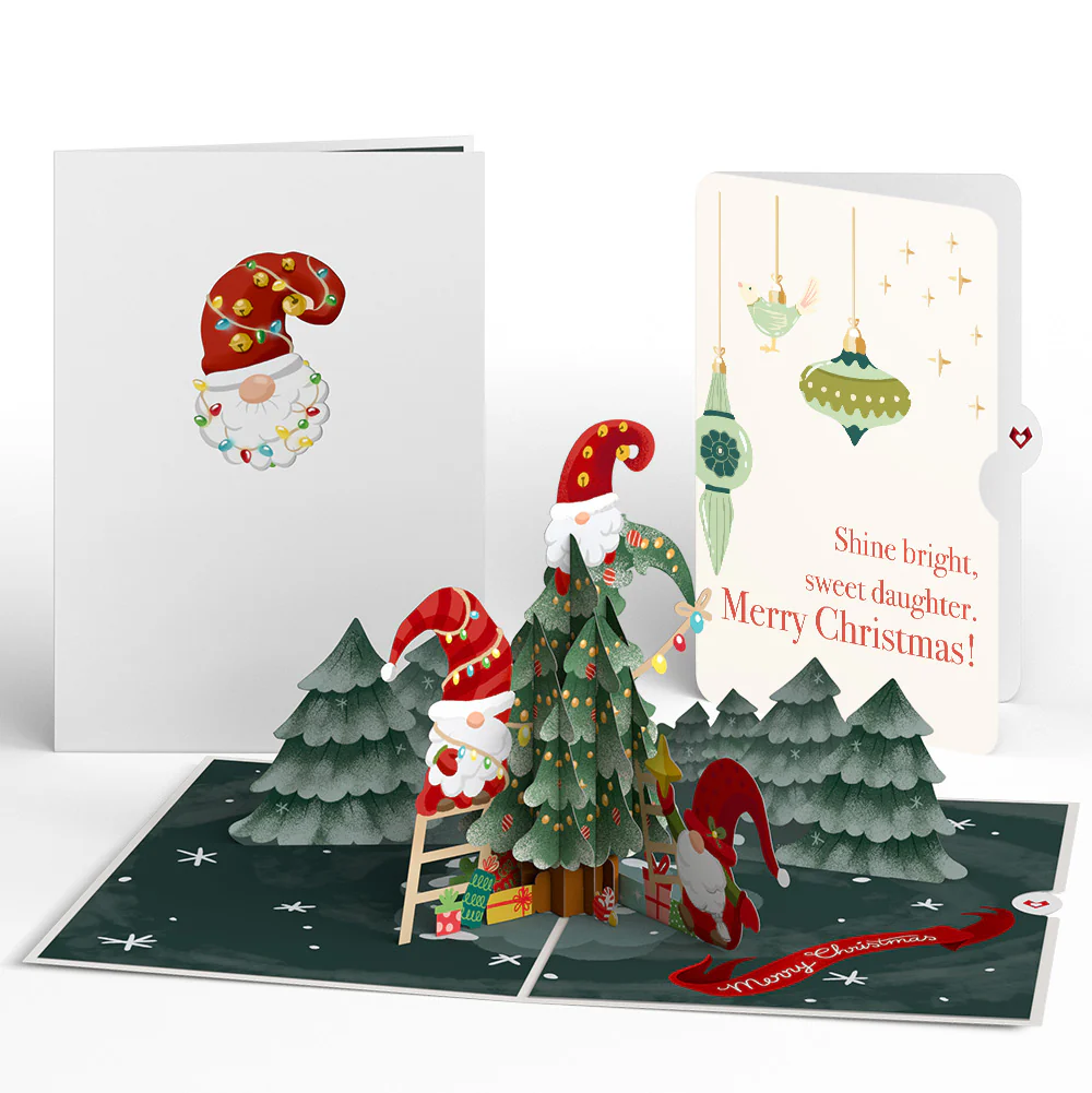 Christmas Gnomes Pop-Up Card and Sentiment Set for Daughter