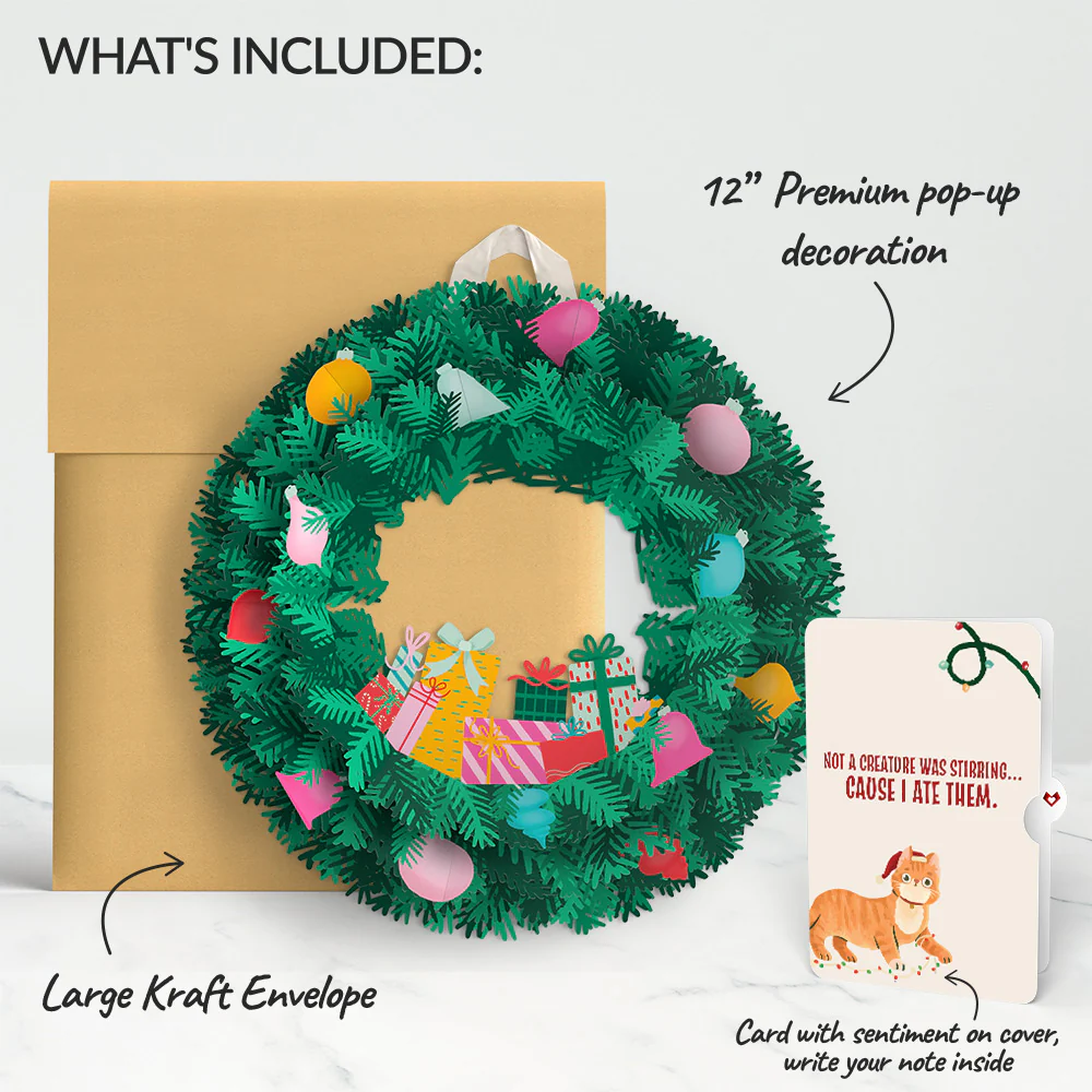 Christmas Joy Wreath and Hungry Cat Sentiment Set - Image 2
