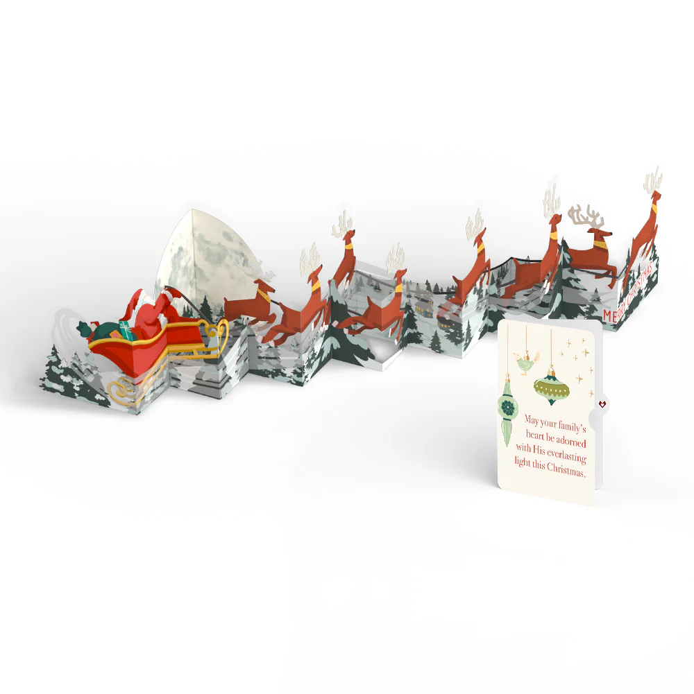 Christmas Sleigh Ride Loooooong Card™ (Expands to 2 feet) and Sentiment Set for Family