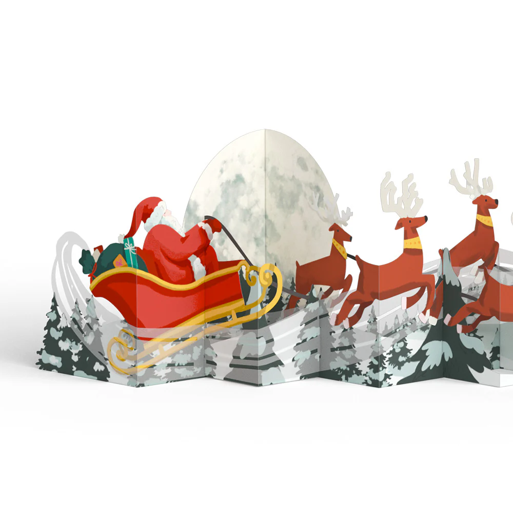 Christmas Sleigh Ride Loooooong Card™ (Expands to 2 feet) and Sentiment Set for Family - Image 3