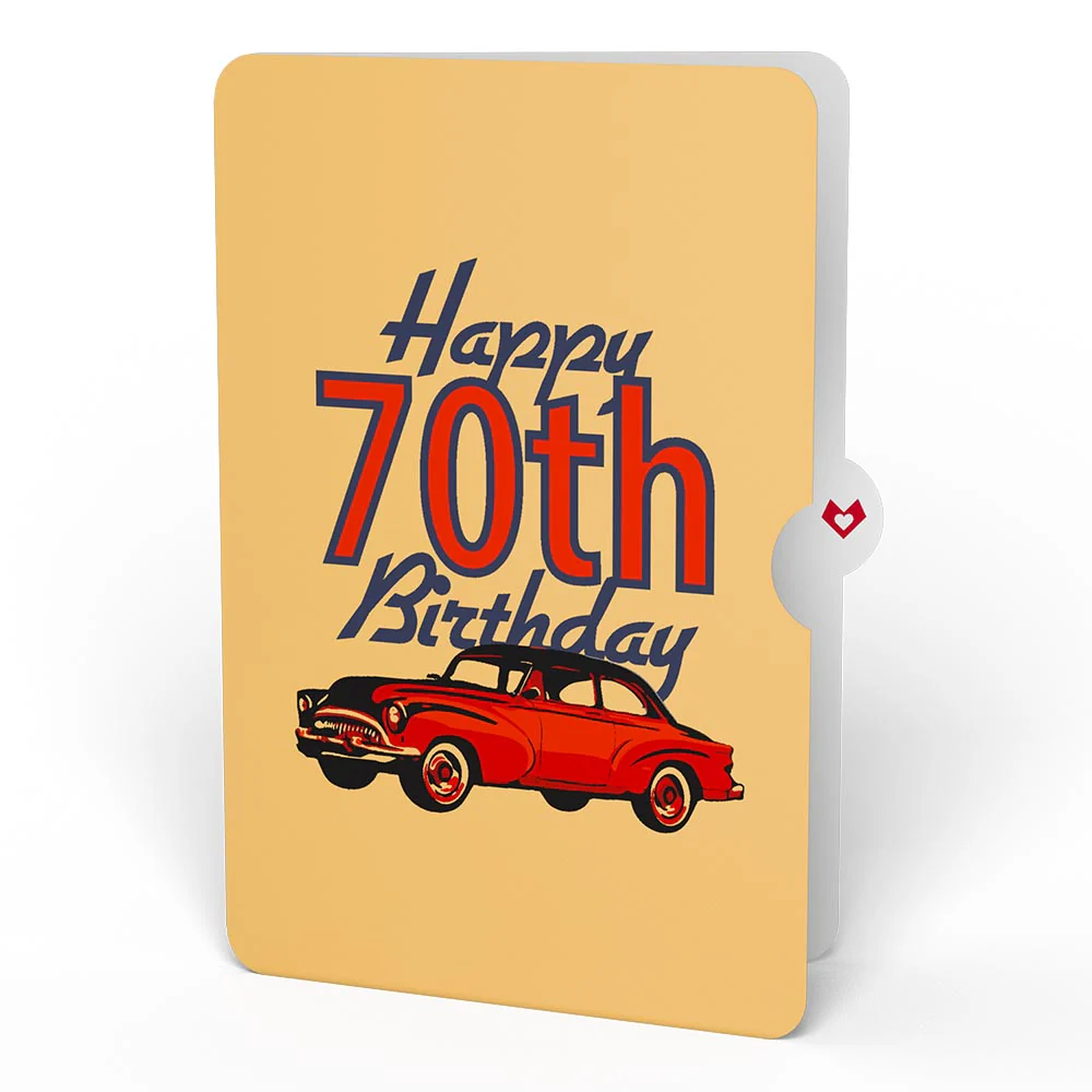 Classic Car 70th Birthday Pop-Up Card and Sentiment Set - Image 4