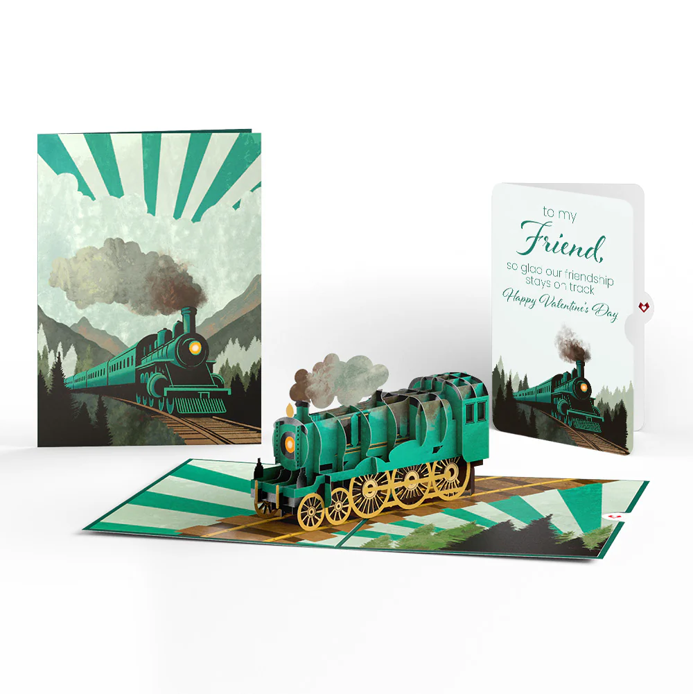 Classic Train Valentine Pop-Up Card and Sentiment Set for Friend