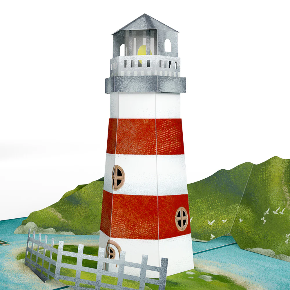 Coastal Lighthouse Birthday Pop-Up Card and Sentiment Set - Image 3