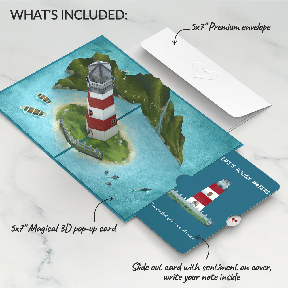 Coastal Lighthouse Sympathy Pop-Up Card and Sentiment Set - Image 2