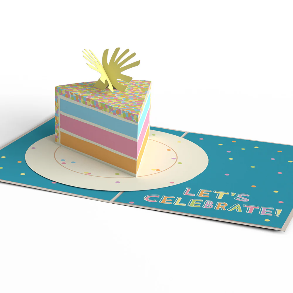 Confetti Birthday Cake Slice Pop-Up Card - Image 4