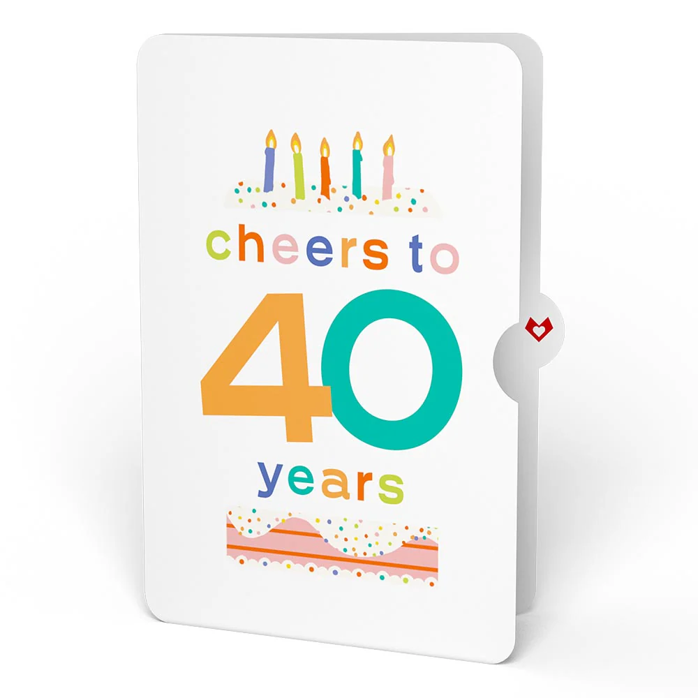 Confetti Cake 40th Birthday Pop-Up Card and Sentiment Set - Image 4