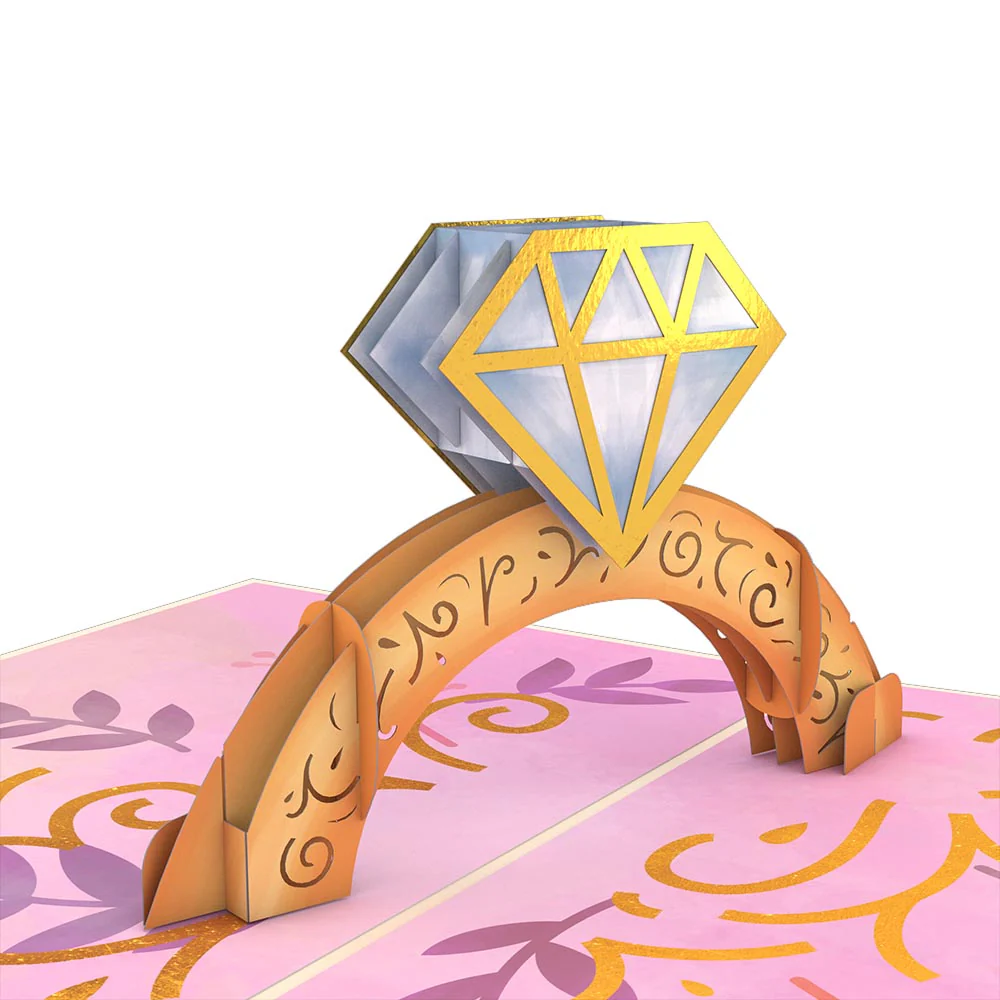 Congratulations Engagement Ring Pop-Up Card - Image 2