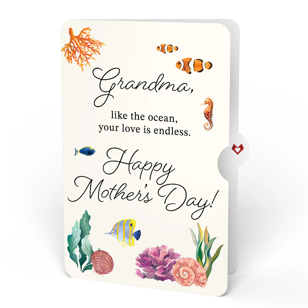 Coral Reef Wonders Mother's Day Pop-Up Card and Sentiment Set for Grandma - Image 4