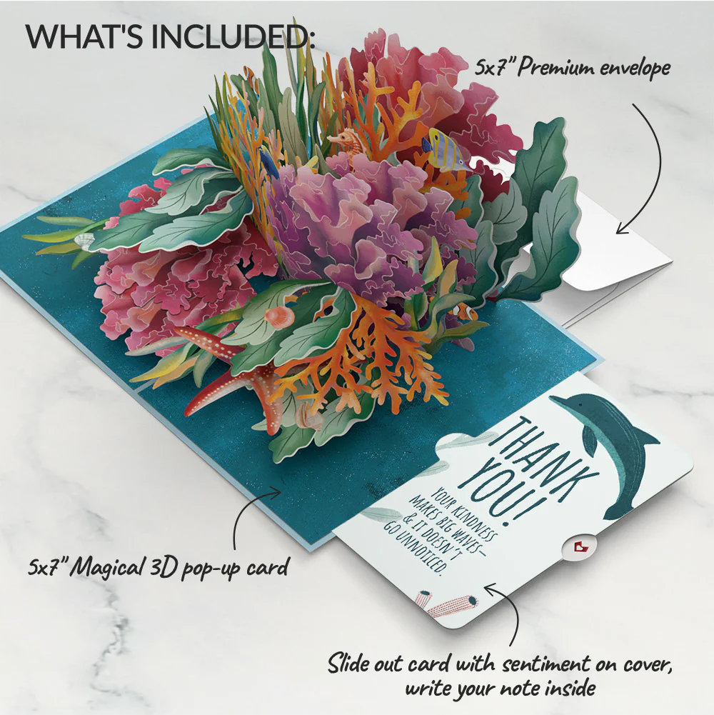Coral Reef Wonders Thank You Pop-Up Card and Sentiment Set - Image 2