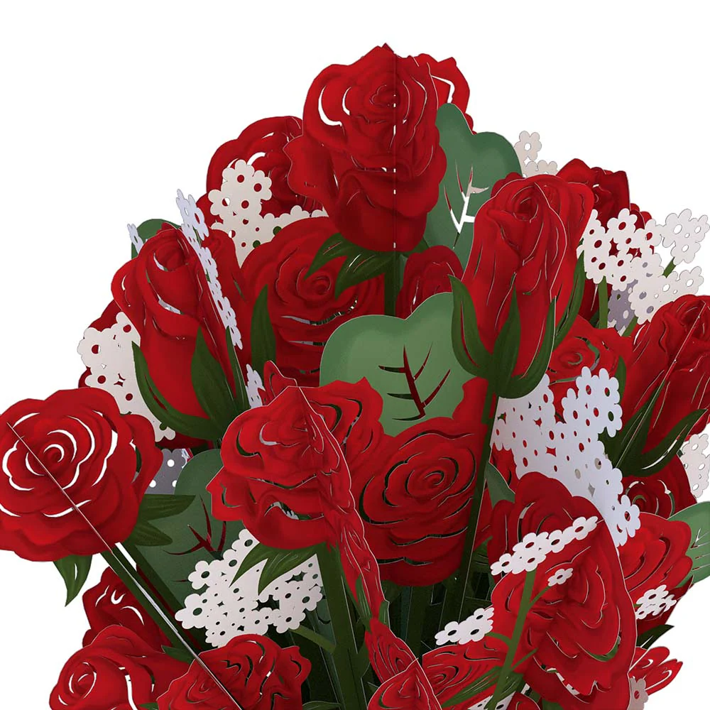 Red Rose My Heart Is Yours Forever Valentine Grand Bouquet and Sentiment Set - Image 3